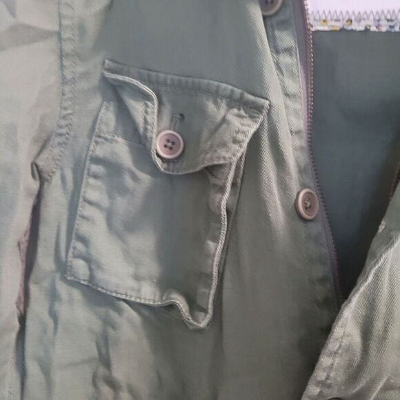 Kirra Basic Womens Size XS Dark Olive Green Full Zip Utility Jacket Pockets - Picture 4 of 10